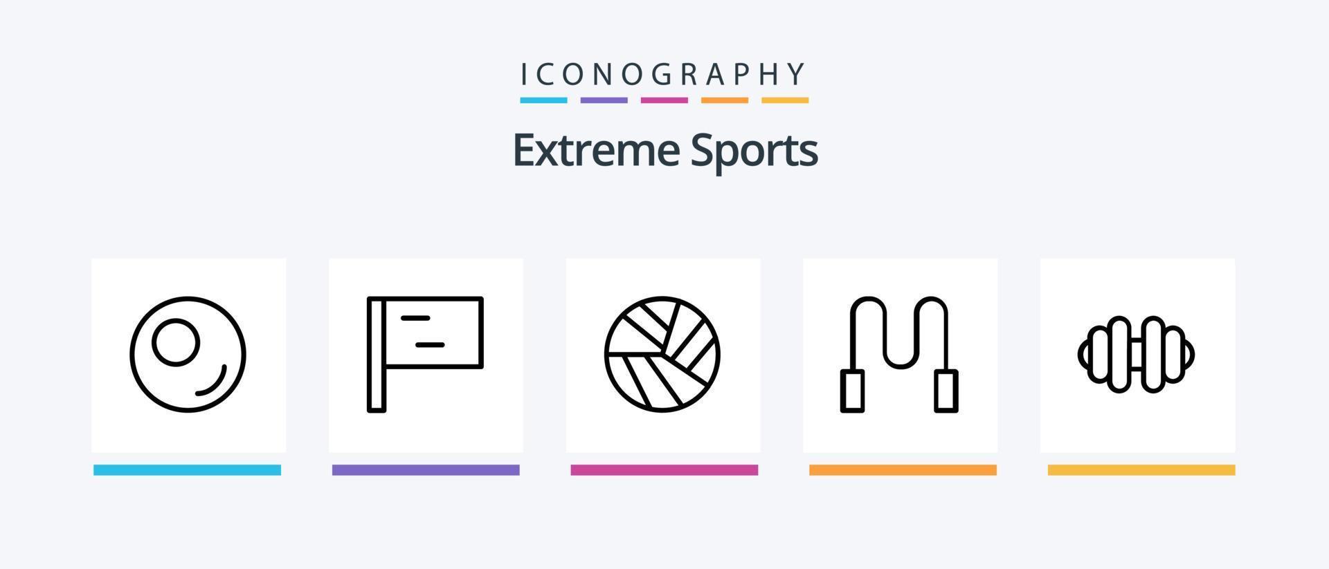 pacote de ícones da linha 5 do esporte, incluindo . lutar. esporte. tocos. design de ícones criativos vetor