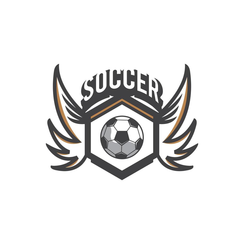 ícones de futebol com escudo - rótulo de futebol com texto de exemplo vetor