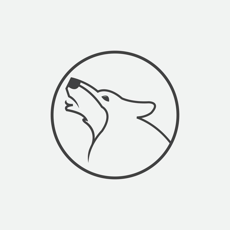elemento de design desenhado à mão de cabeça de lobo em estilo para logotipo, etiqueta, crachá e outro design. eps 10 vetor