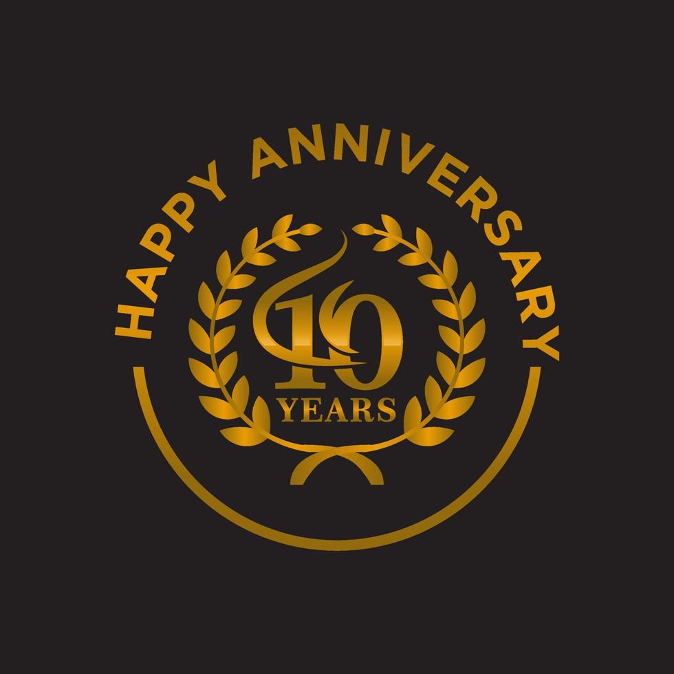 Design de comemoração de aniversário de 10 anos com forma de número fino, para evento de comemoração especial vetor