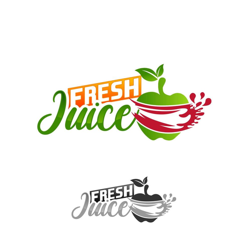 logotipo de suco de fruta. logotipo de bebida fresca. ilustração vetorial, modelo de design de logotipo de suco fresco. vetor