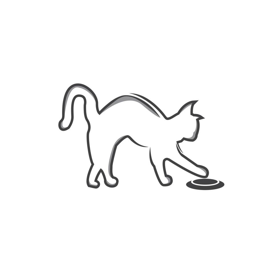 ilustração em vetor logotipo gato. modelo de logotipo de gato moderno isolado no fundo branco