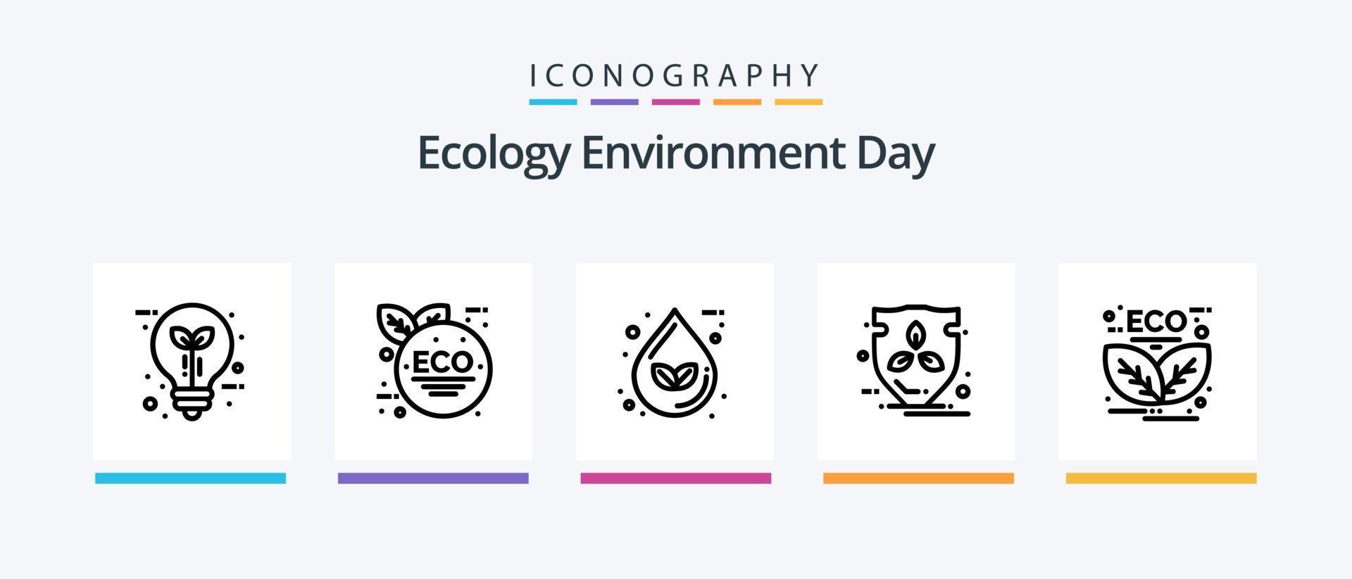 ecology line 5 icon pack incluindo ecologia. derrubar. fábrica. pessoa. humanidade. design de ícones criativos vetor