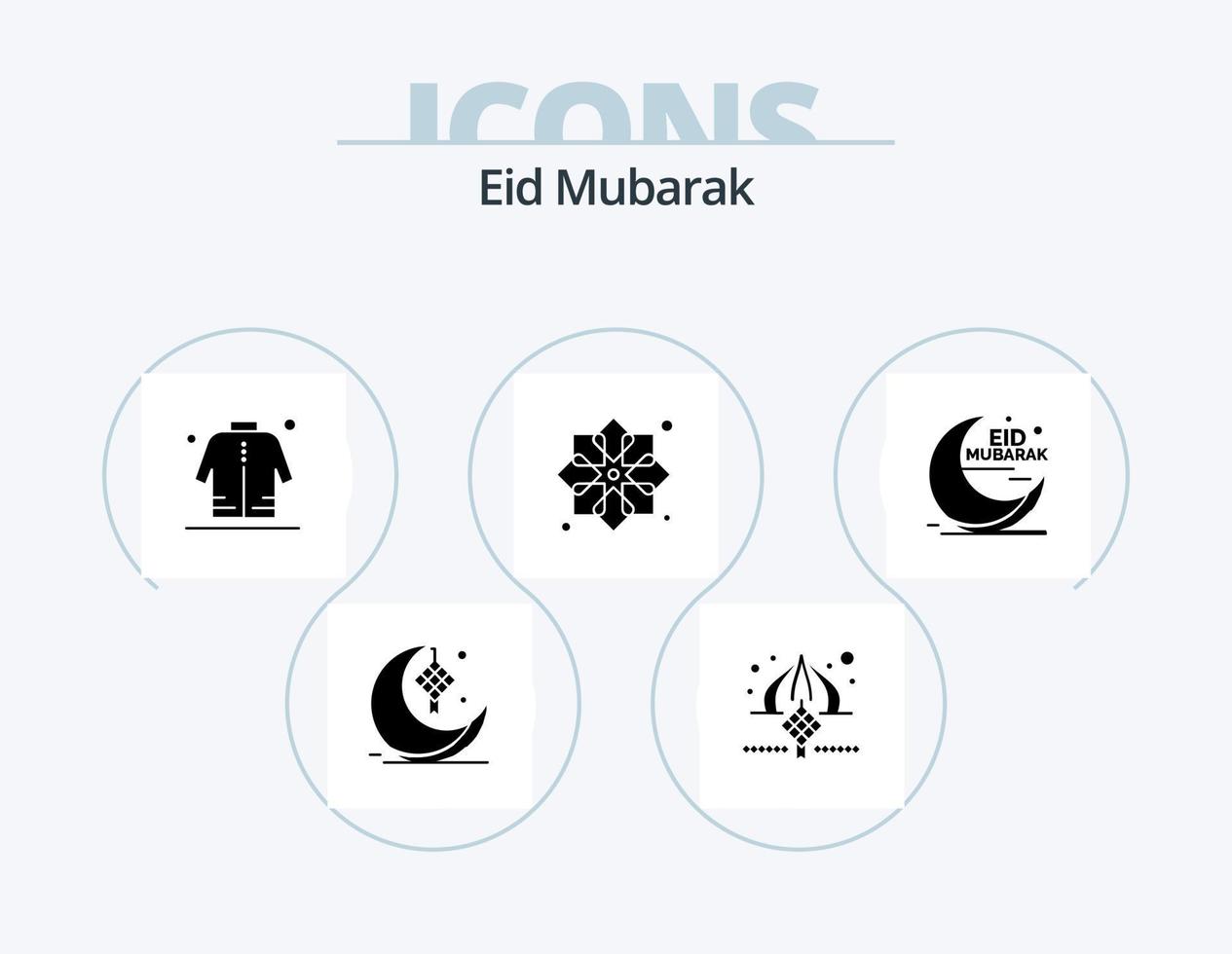 eid mubarak glifo pacote de ícones 5 design de ícones. projeto. fita. fita. eid. homem vetor