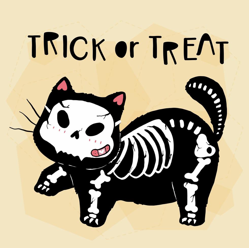 gato fofo de halloween vetor