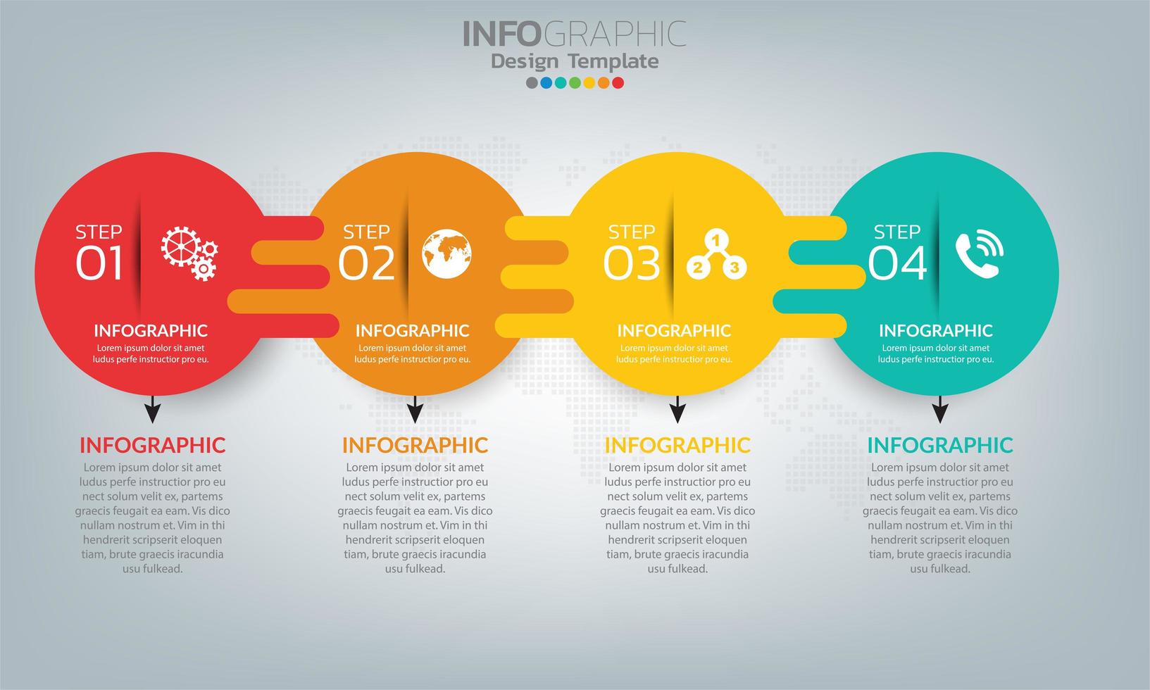 Elementos de infográfico de cronograma de negócios com 5 seções ou etapas vetor