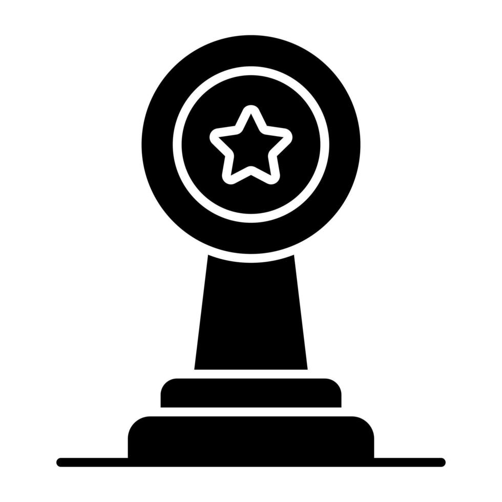 ícone de design sólido do prêmio estrela vetor