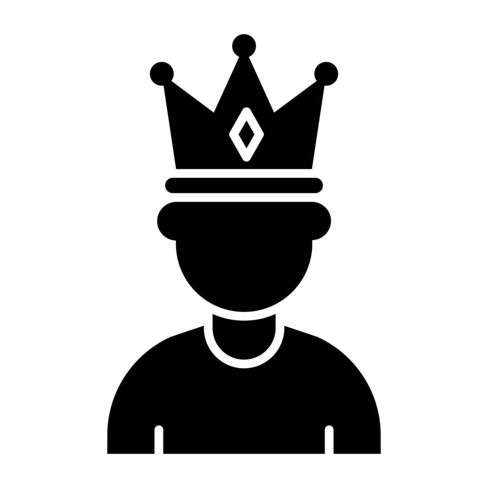 ícone de design de glifo do rei vetor