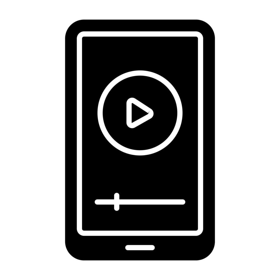 ícone de download premium de vídeo móvel vetor