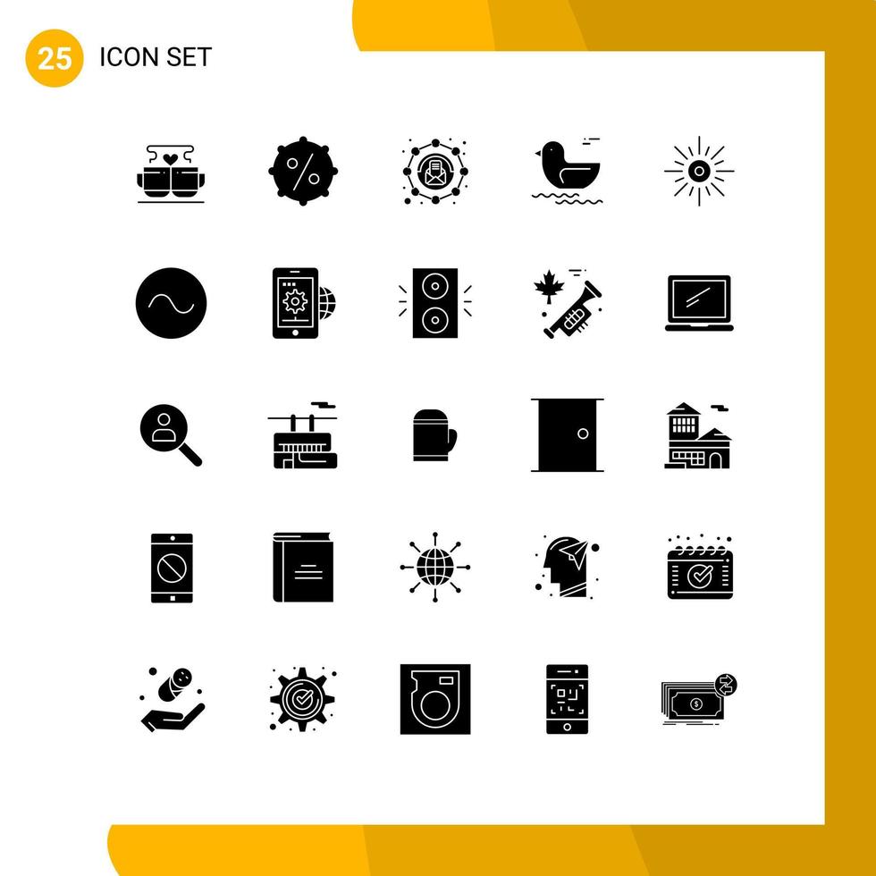 pacote de ícones vetoriais de estoque de 25 sinais e símbolos de linha para elementos de design de vetores editáveis afiliados ao sol da manhã pato do canadá