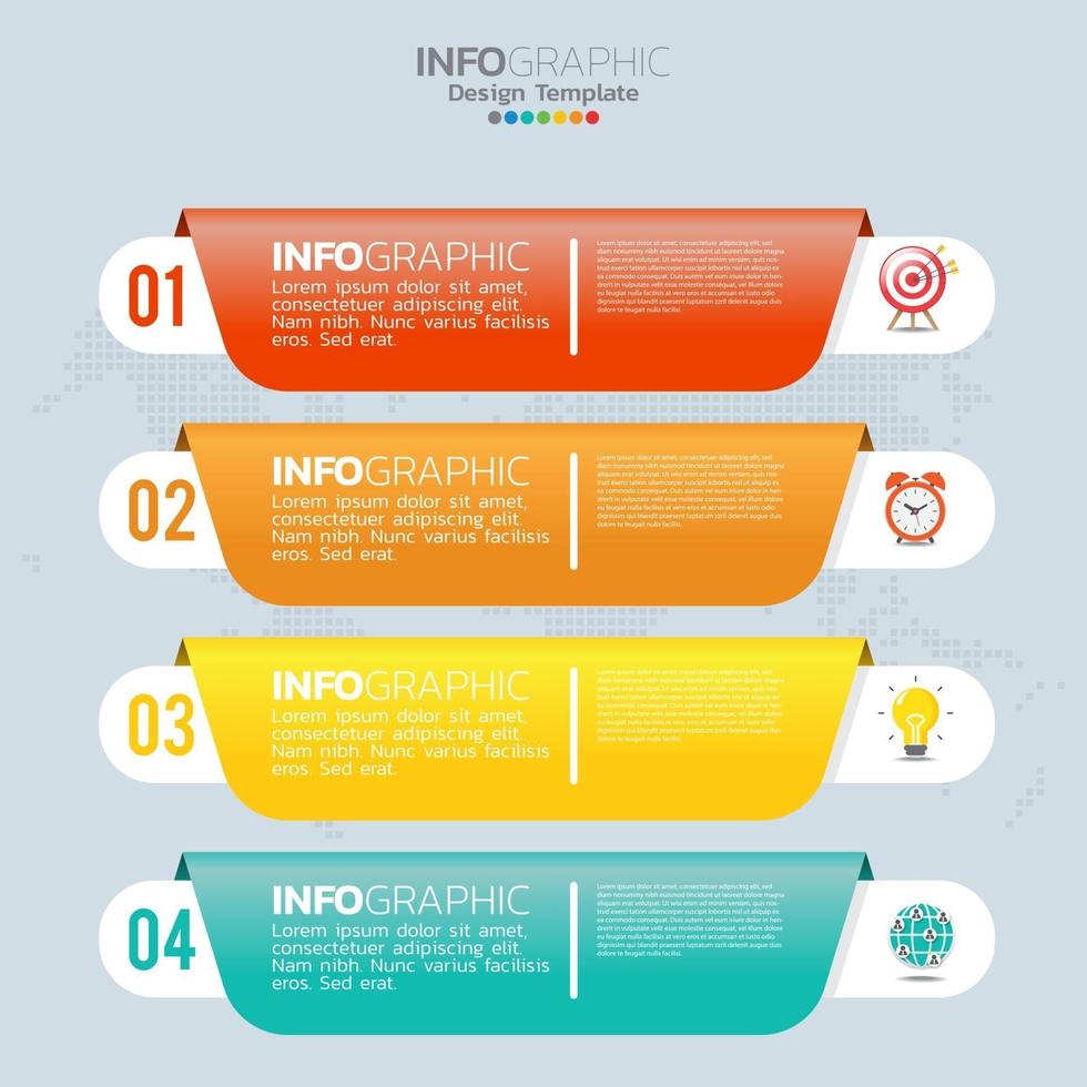 elementos de infográfico de negócios com 4 seções ou etapas vetor