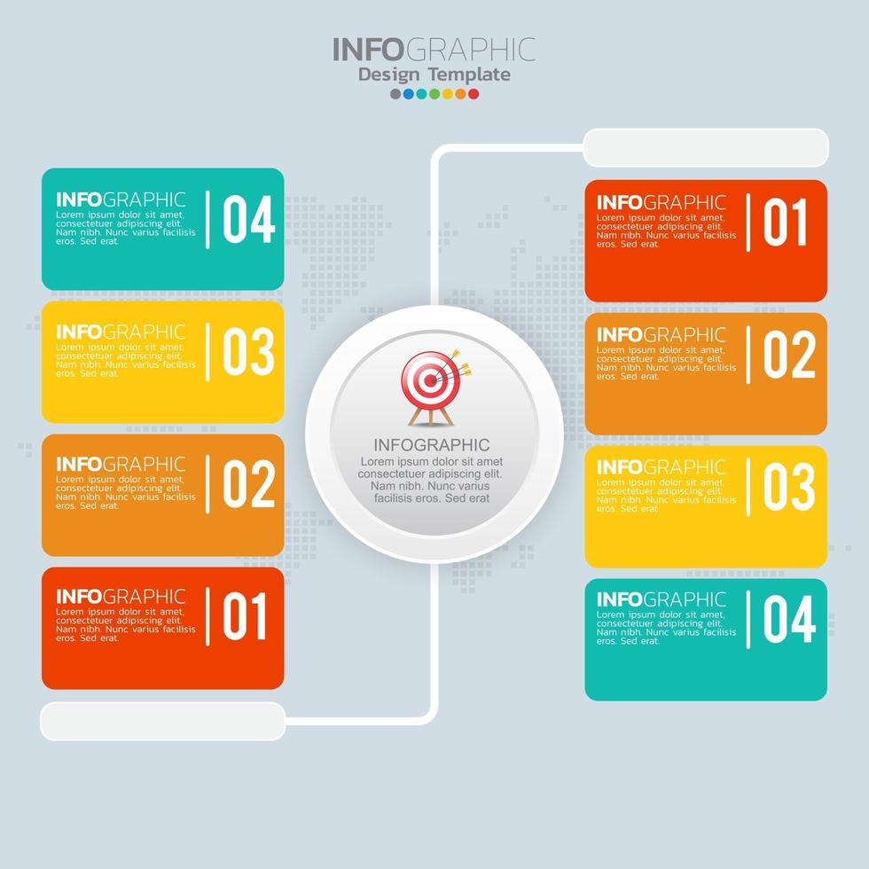 elementos de infográfico de negócios com 4 seções ou etapas vetor