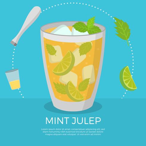 Ilustração de vetores de Mint Julep plano