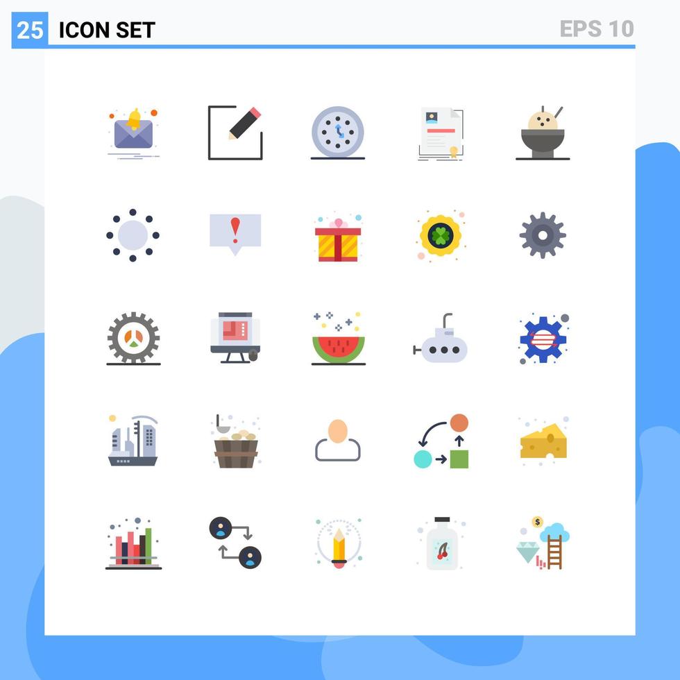 25 ícones criativos sinais e símbolos modernos de certificado de arroz data acordo distintivo editável vetor elementos de design
