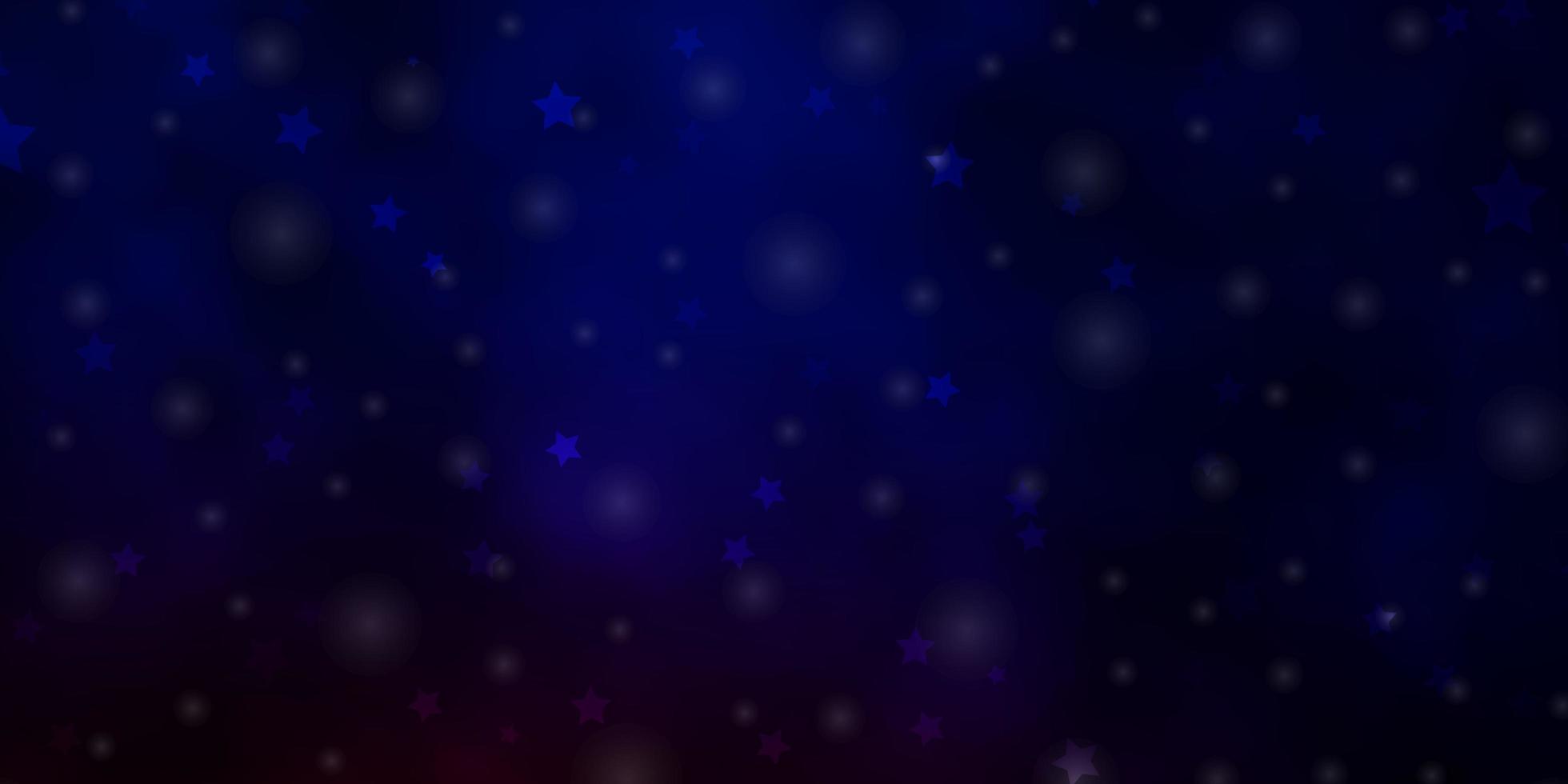 layout de vetor de azul escuro e vermelho com estrelas brilhantes.