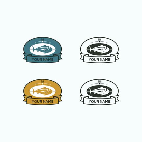 Logo vintage fish vetor