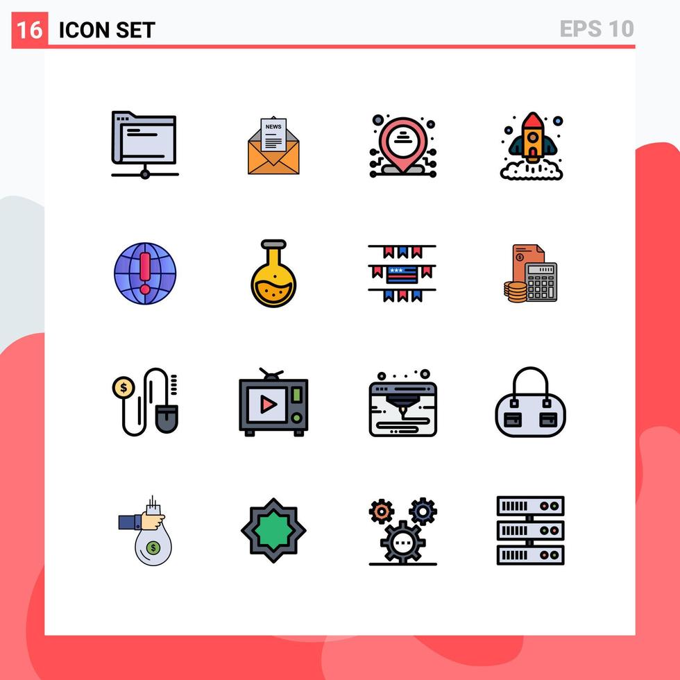 pacote de ícones vetoriais de estoque de 16 sinais e símbolos de linha para marketing de inicialização gráfico correspondente ip elementos de design de vetores criativos editáveis
