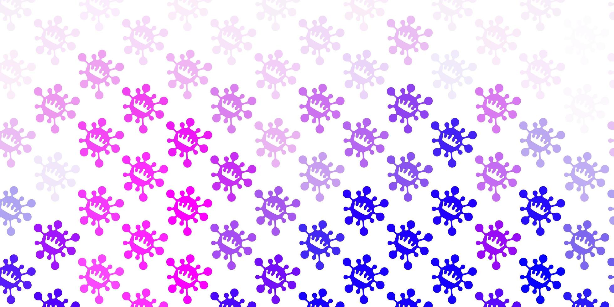 pano de fundo rosa claro, azul vector com símbolos de vírus.