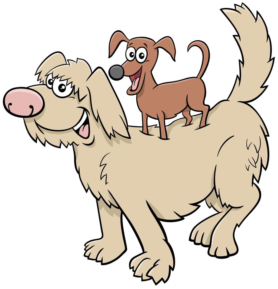 desenhos animados cães brincalhões personagens animais engraçados vetor