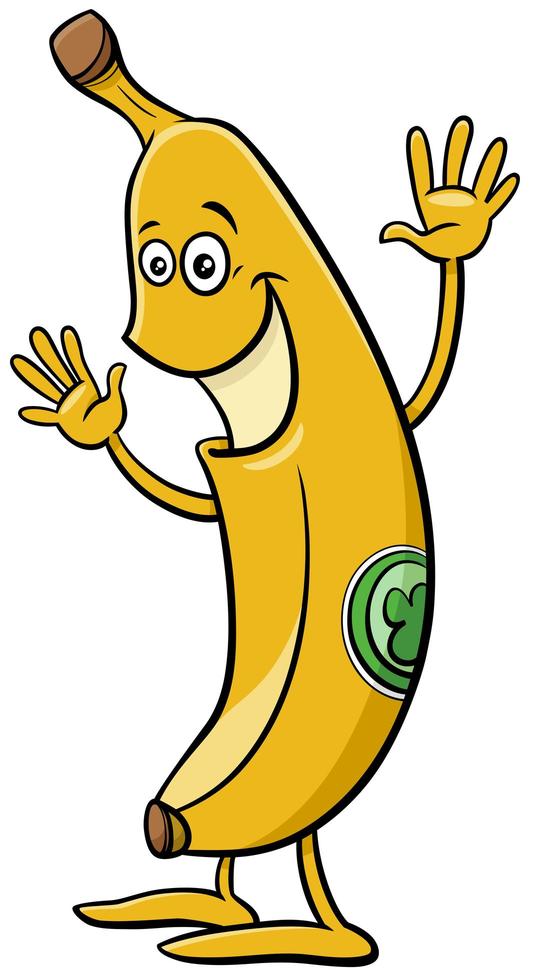 cartoon banana fruit personagem de banda desenhada vetor