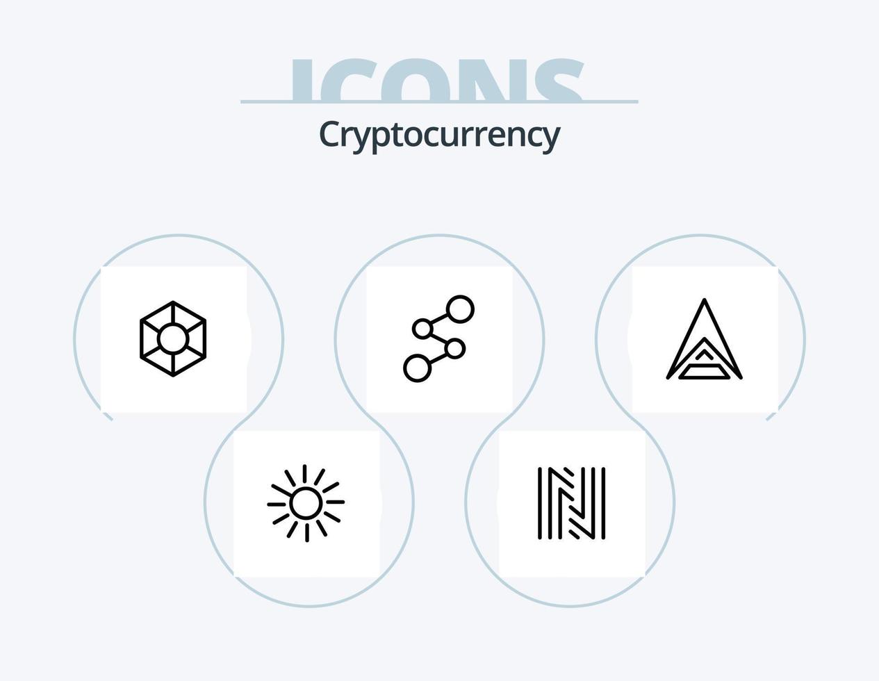 ícone de linha de criptomoeda pack 5 design de ícone. cripto. arca. moeda. moeda criptográfica. moeda vetor