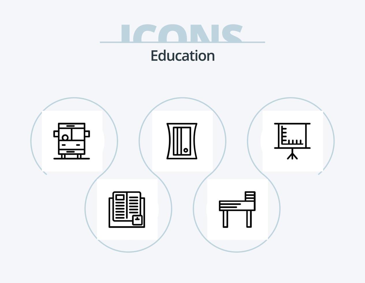 design de ícone do pacote de 5 ícones de linha de educação. . escola. responder. Educação. vetor