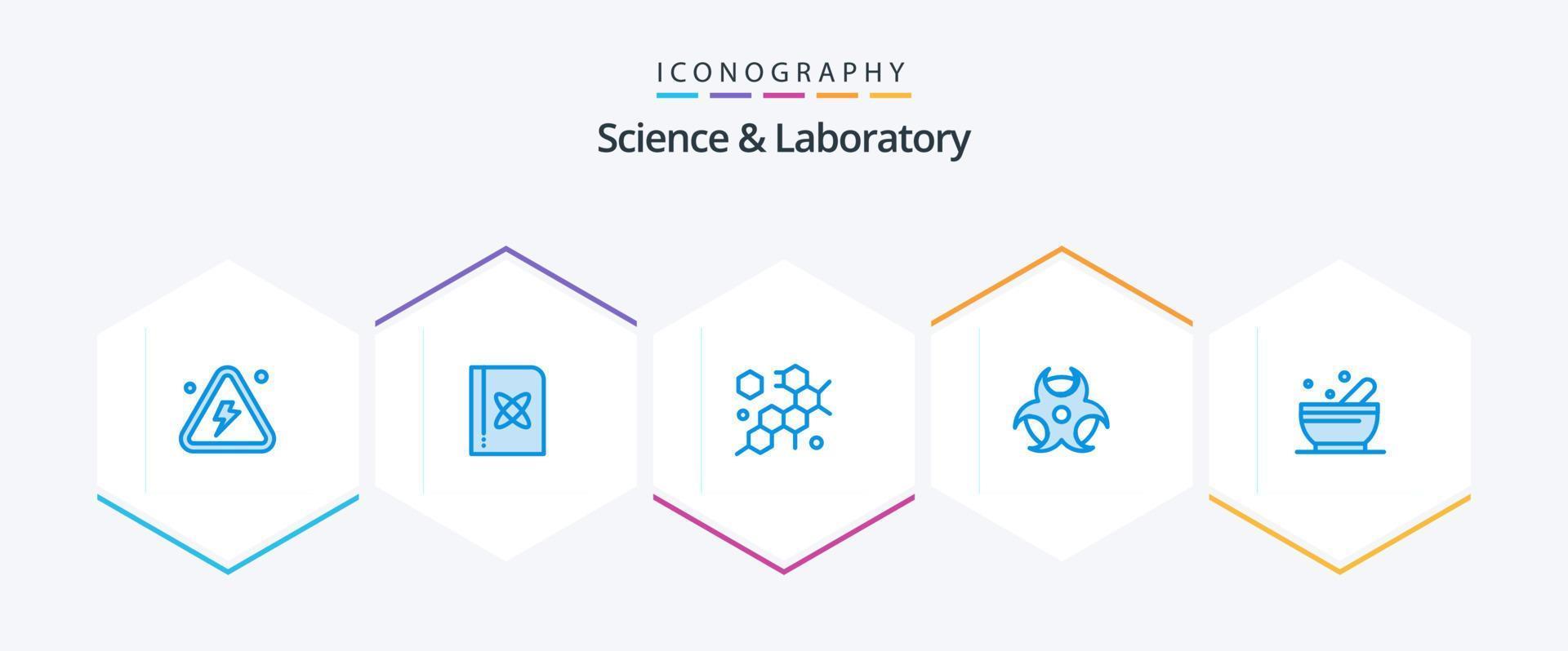 ciência 25 pacote de ícones azul incluindo ciência. tigela. Ciência. Ciência. Educação vetor