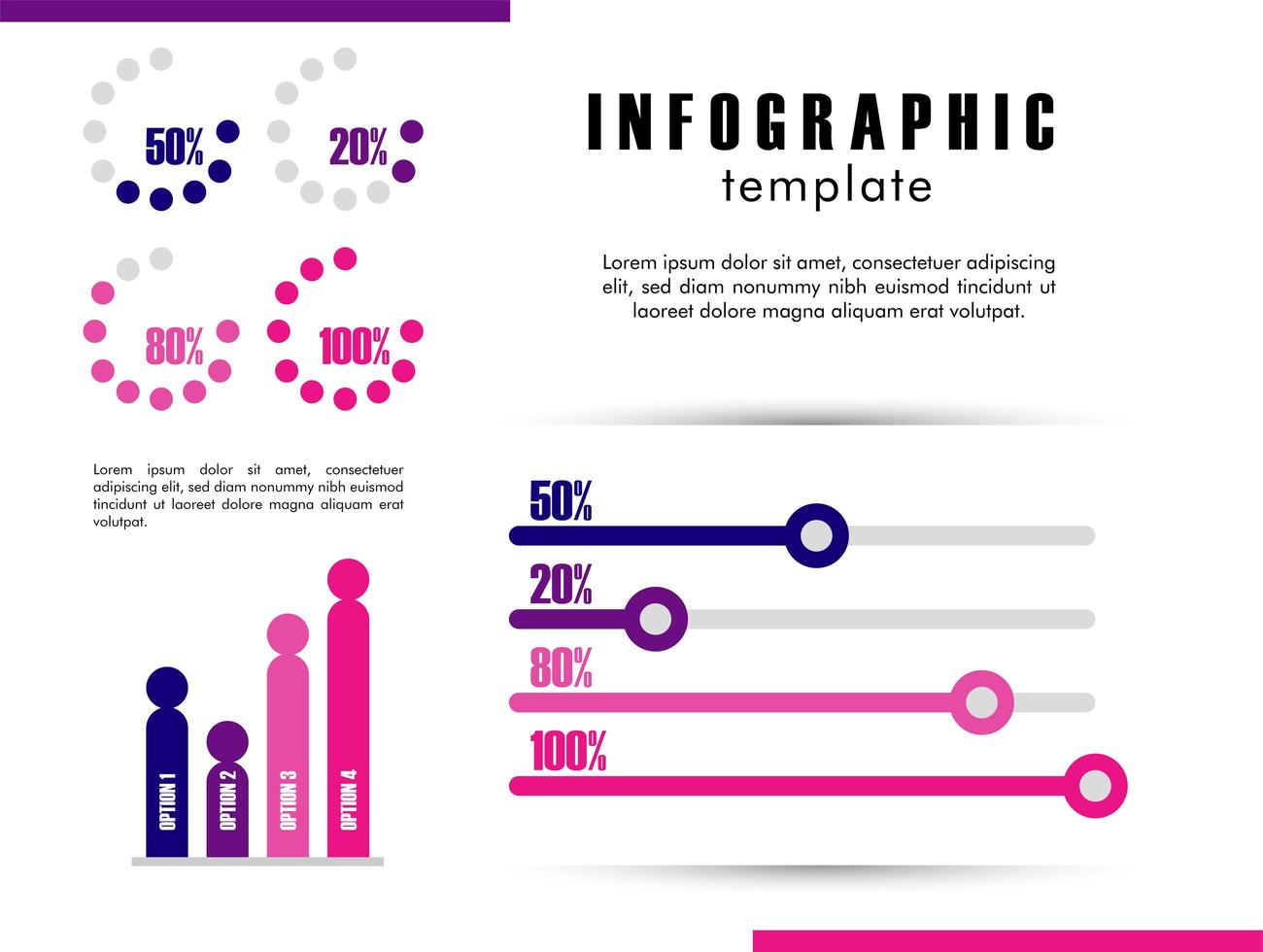 modelo de infográfico com estatísticas em fundo branco vetor