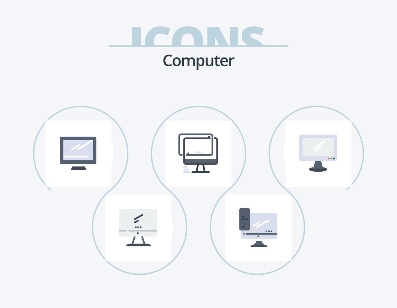 design de ícones do pacote de ícones planos de computador 5. . pc. vetor