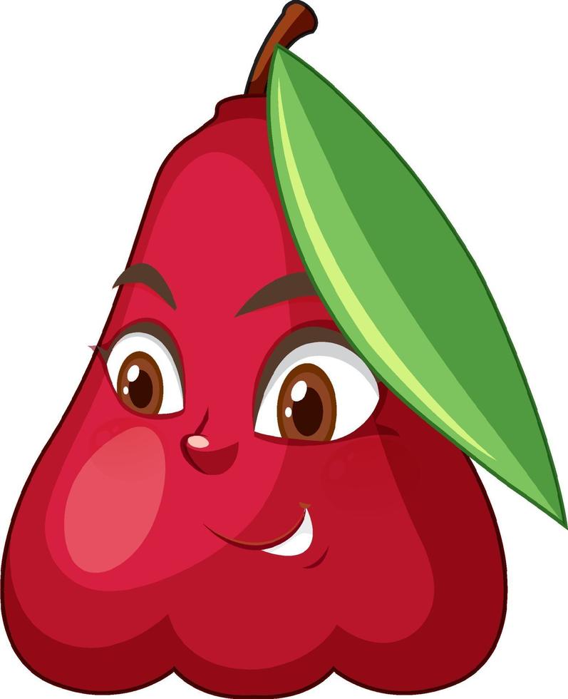 personagem de desenho animado de maçã rosa com expressão facial vetor