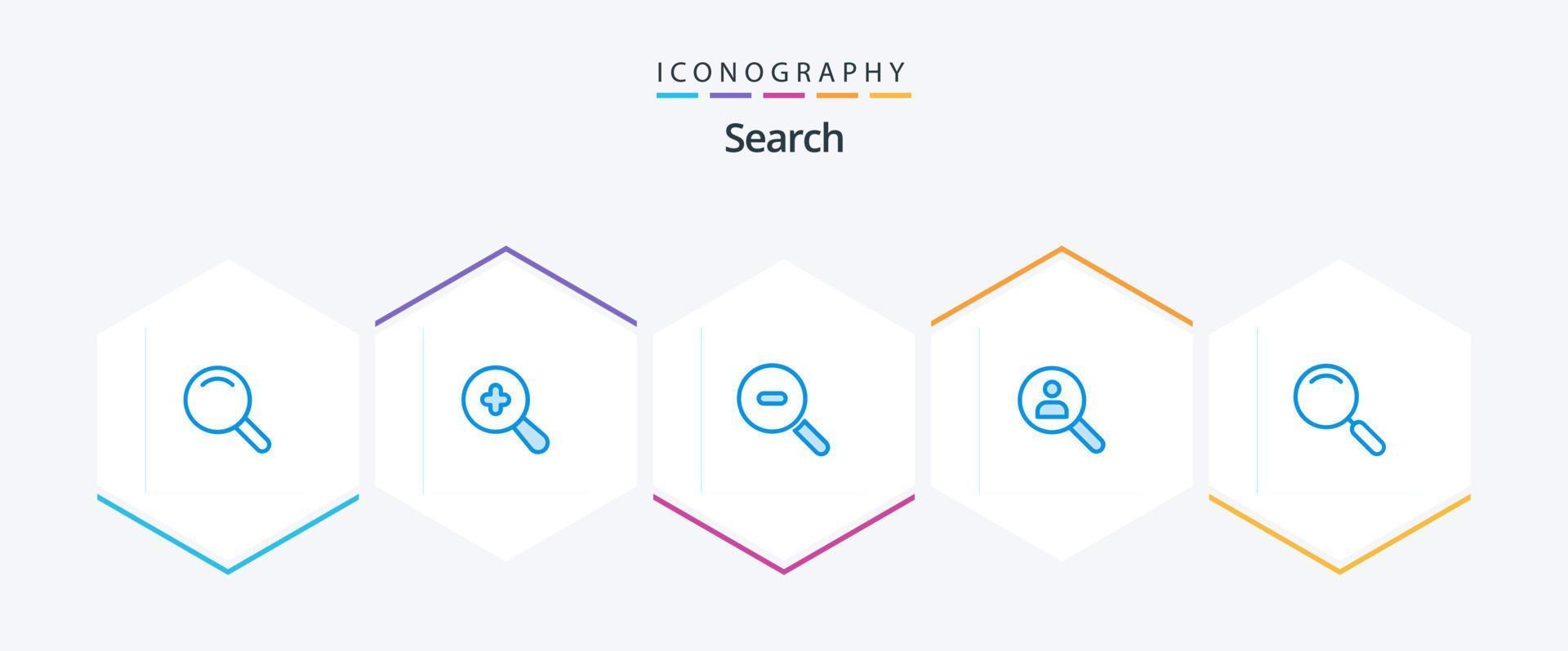pesquisar 25 pacote de ícones azul, incluindo pesquisa. lupa. ampliação. em geral. pessoas vetor