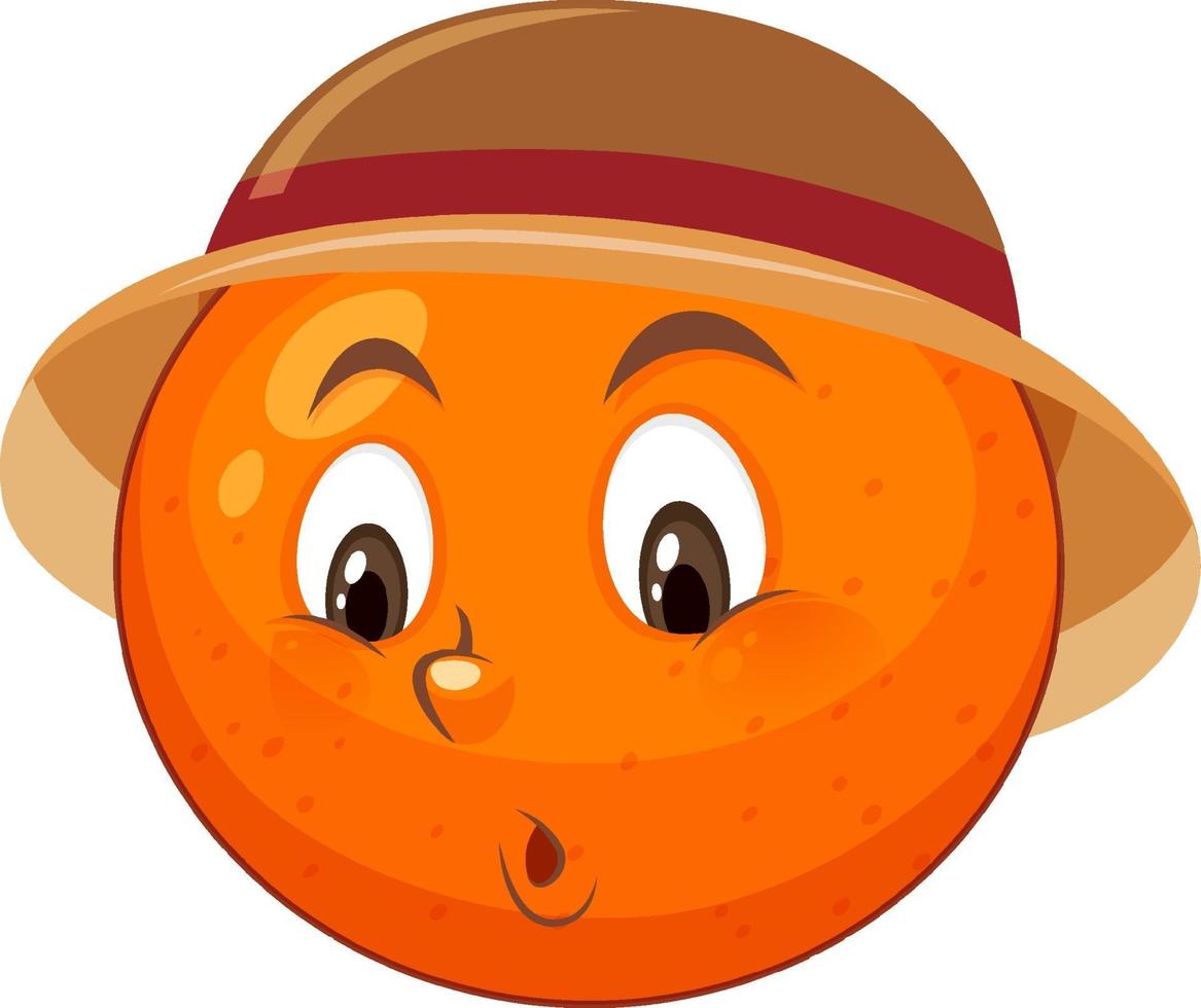 personagem de desenho animado laranja com expressão facial vetor