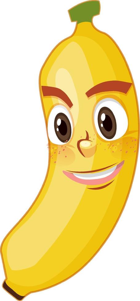 personagem de desenho animado de banana com expressão facial vetor