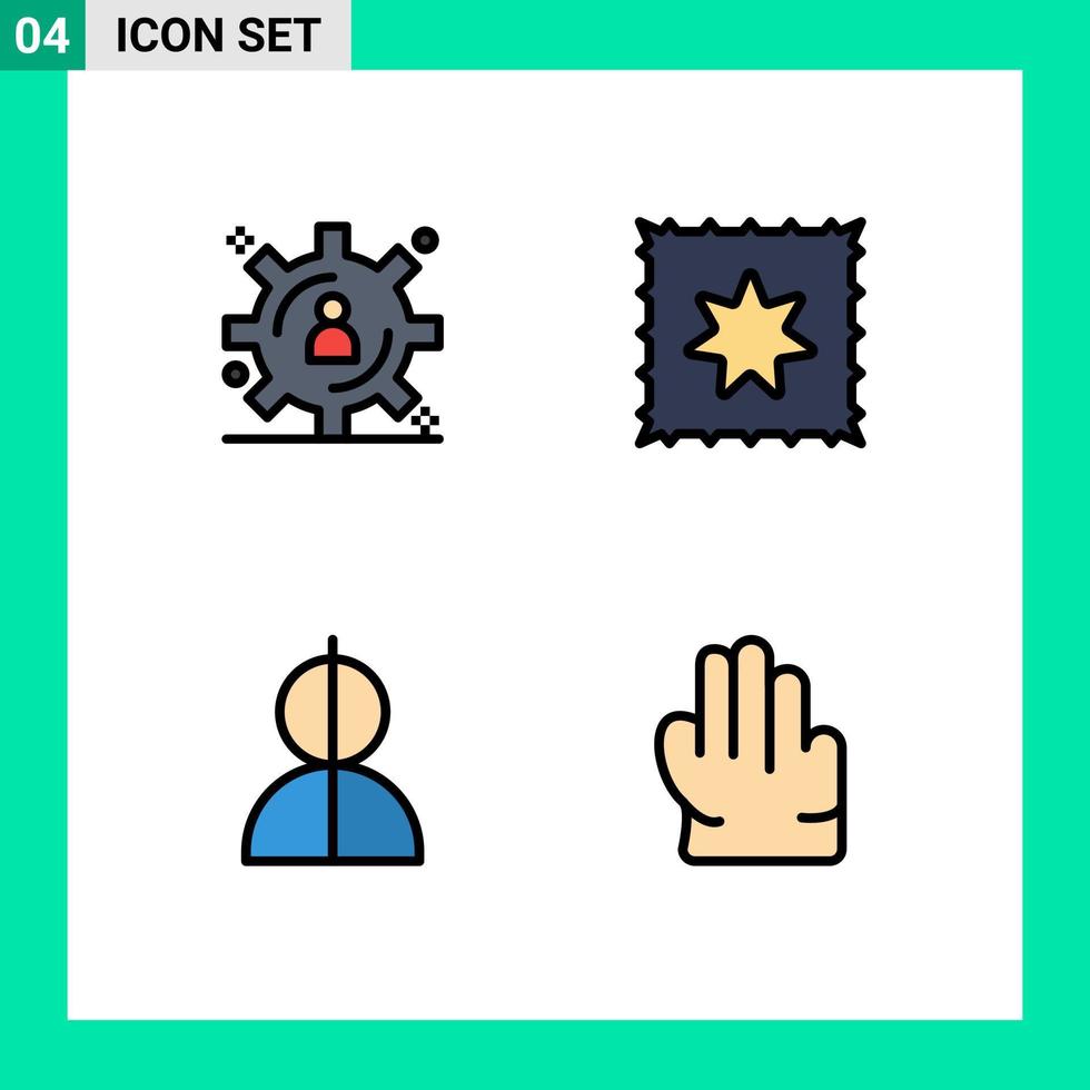 pacote de ícones vetoriais de estoque de 4 sinais e símbolos de linha para desenvolvimento de big data ladrão bebê impostor mão editável elementos de design vetorial vetor