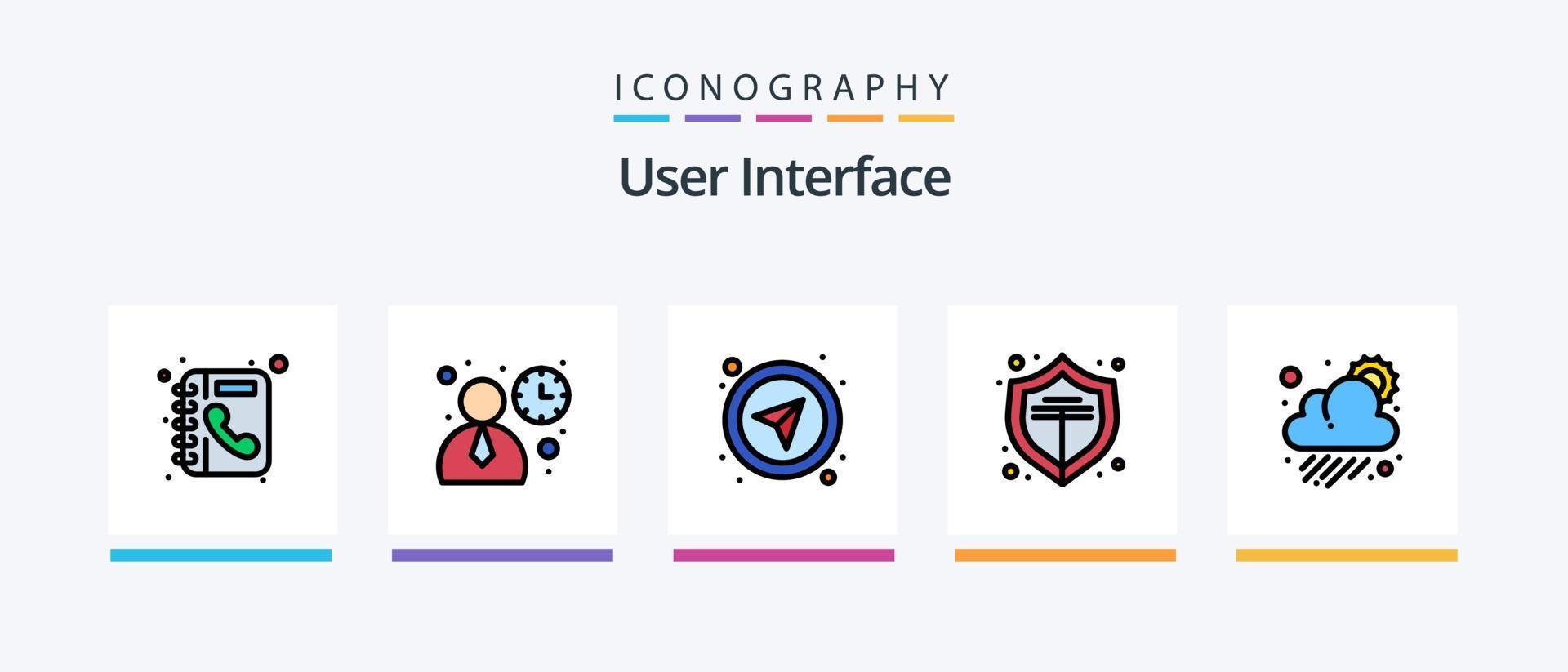 linha de interface do usuário cheia de 5 ícones incluindo . interface. navegação. Bluetooth. correspondência. design de ícones criativos vetor