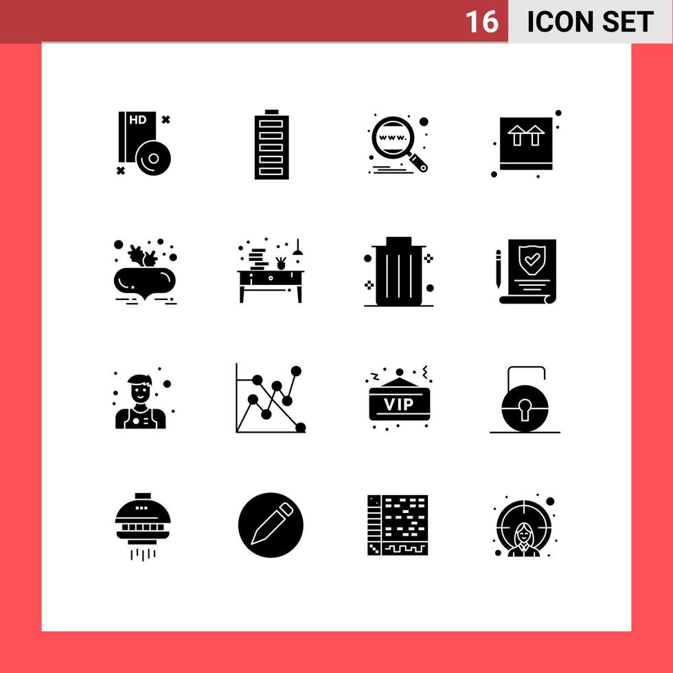 pacote de ícones vetoriais de estoque de 16 sinais e símbolos de linha para pacote de energia de caixa em todo o mundo elementos de design de vetores editáveis globais