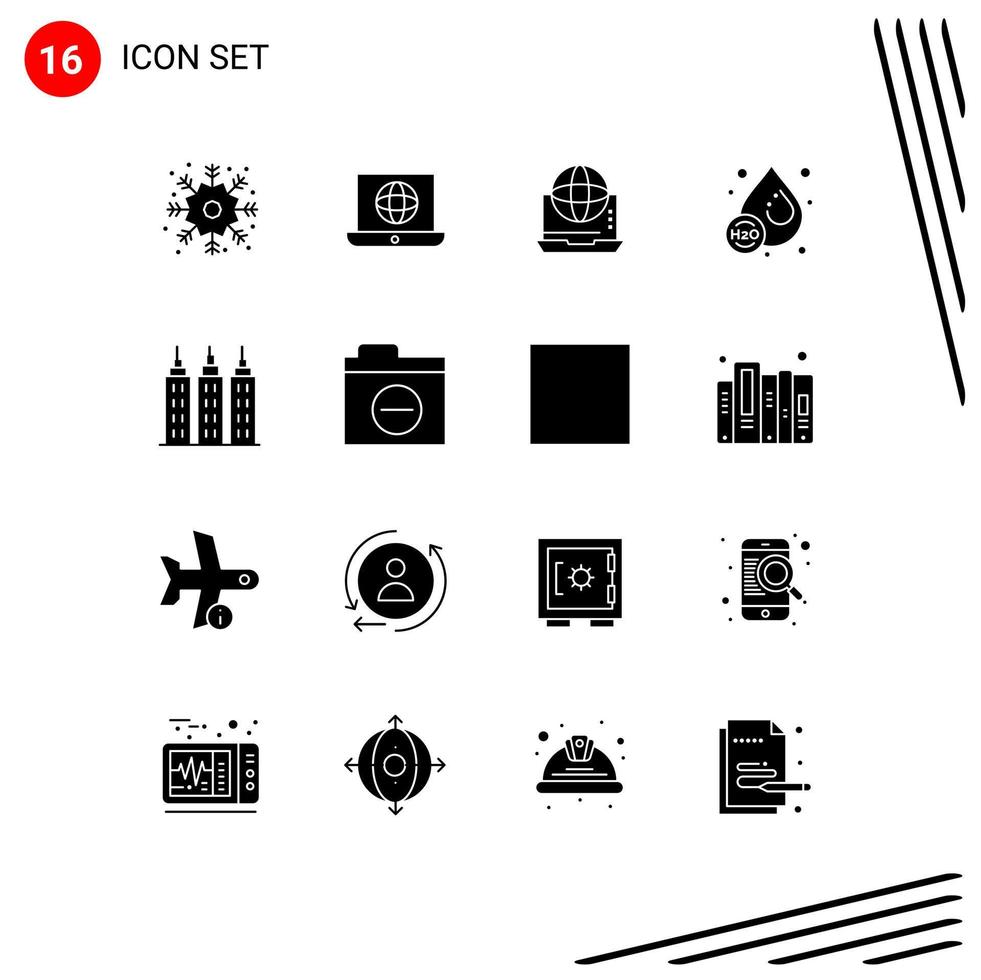 16 ícones criativos sinais e símbolos modernos de construção de elementos de design de vetores editáveis on-line de negócios líquidos ho