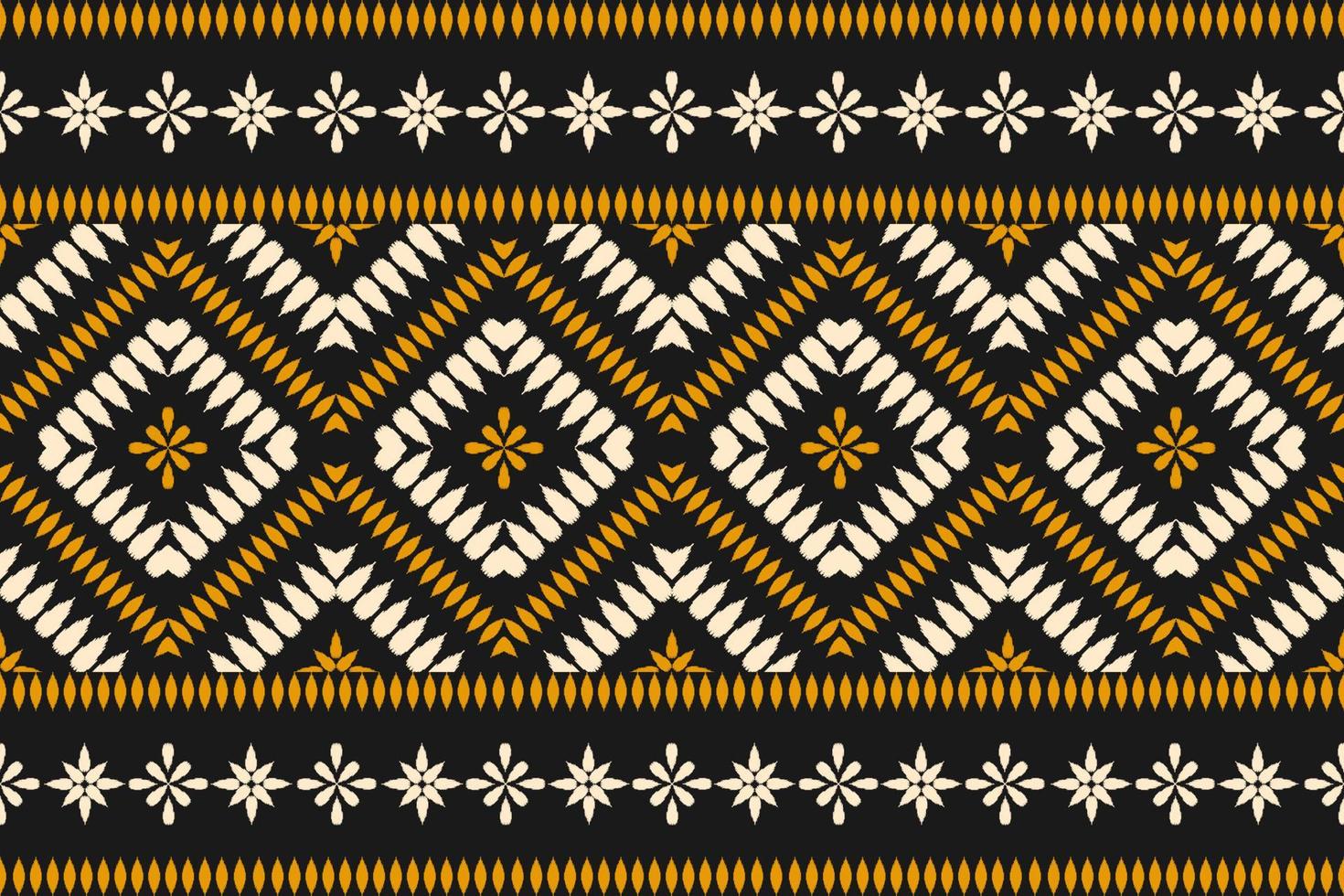 padrão sem emenda de ikat em tribal. arte padrão étnico de tecido. decoração de flores. vetor