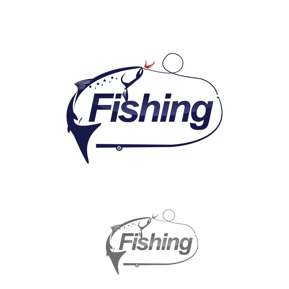 logotipo de pesca isolado na ilustração vetorial branca vetor