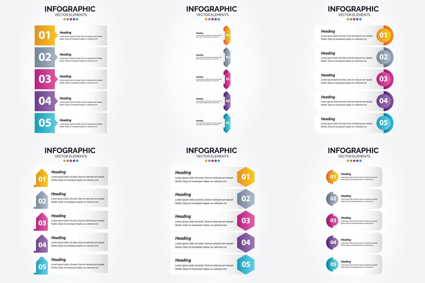 conjunto de design plano de infográficos de ilustração vetorial para folheto publicitário e revista vetor