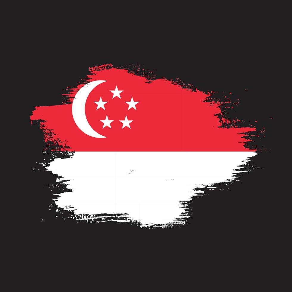 vetor de bandeira vintage de singapura efeito de textura