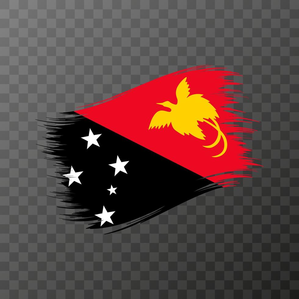 bandeira nacional de papua-nova guiné. pincelada de grunge. vetor