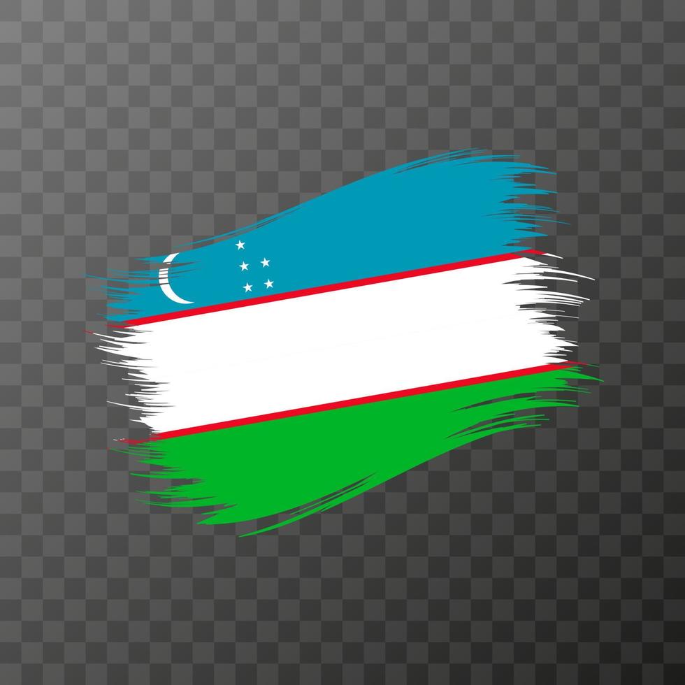 bandeira nacional do uzbequistão. pincelada de grunge. vetor