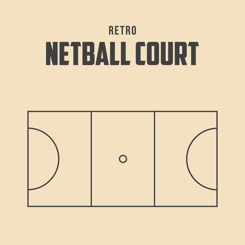 vetor de quadra de netball retrô ilustração stock