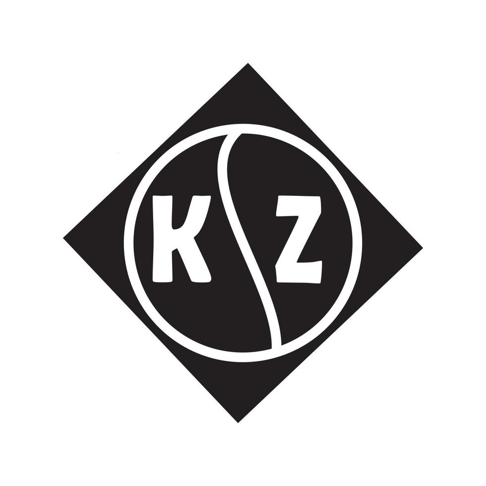 kz letter logo design.kz criativo inicial kz letter logo design. kz conceito criativo do logotipo da carta inicial. design de letras kz. vetor