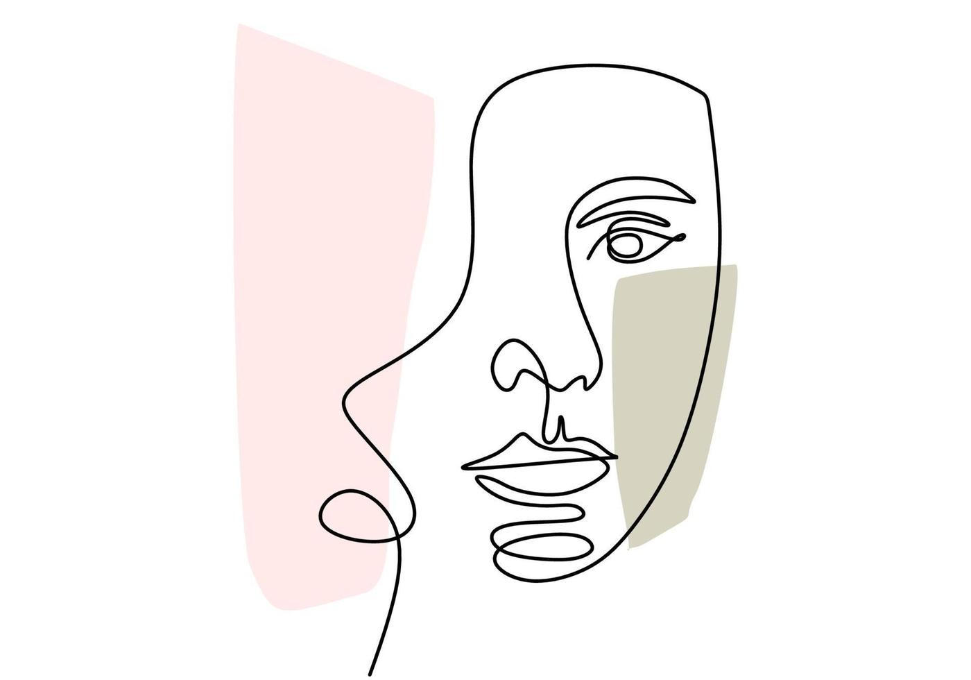 modelo de mulher jovem sorridente contínua de uma linha com cabelo encaracolado. logotipo de figura de beleza feminina isolado no fundo branco. amo seu estilo minimalista de auto-conceito. ilustração de desenho vetorial vetor