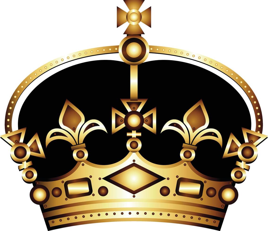ilustração realista de coroa de ouro vintage vetor