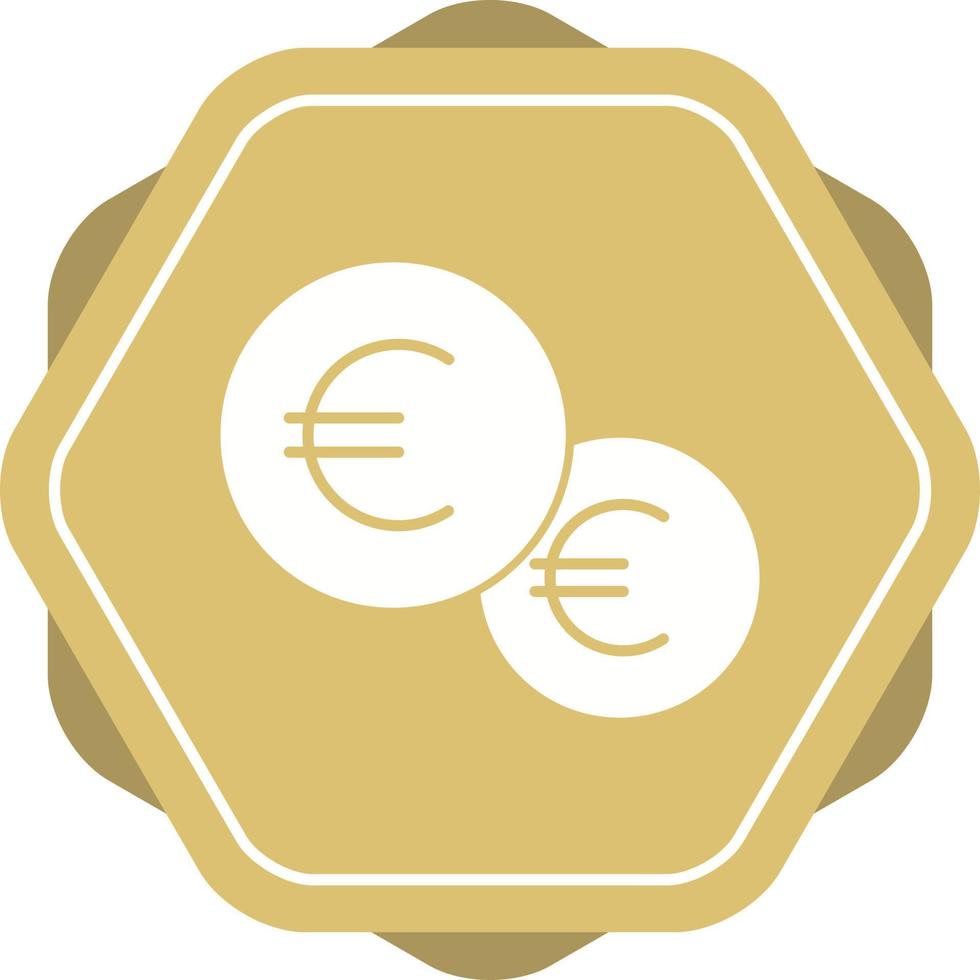 belo ícone de glifo de vetor de moedas de euro
