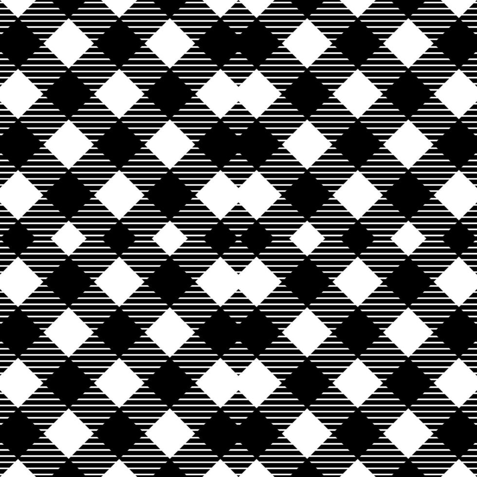 padrão geométrico sem costura xadrez preto e branco vetor