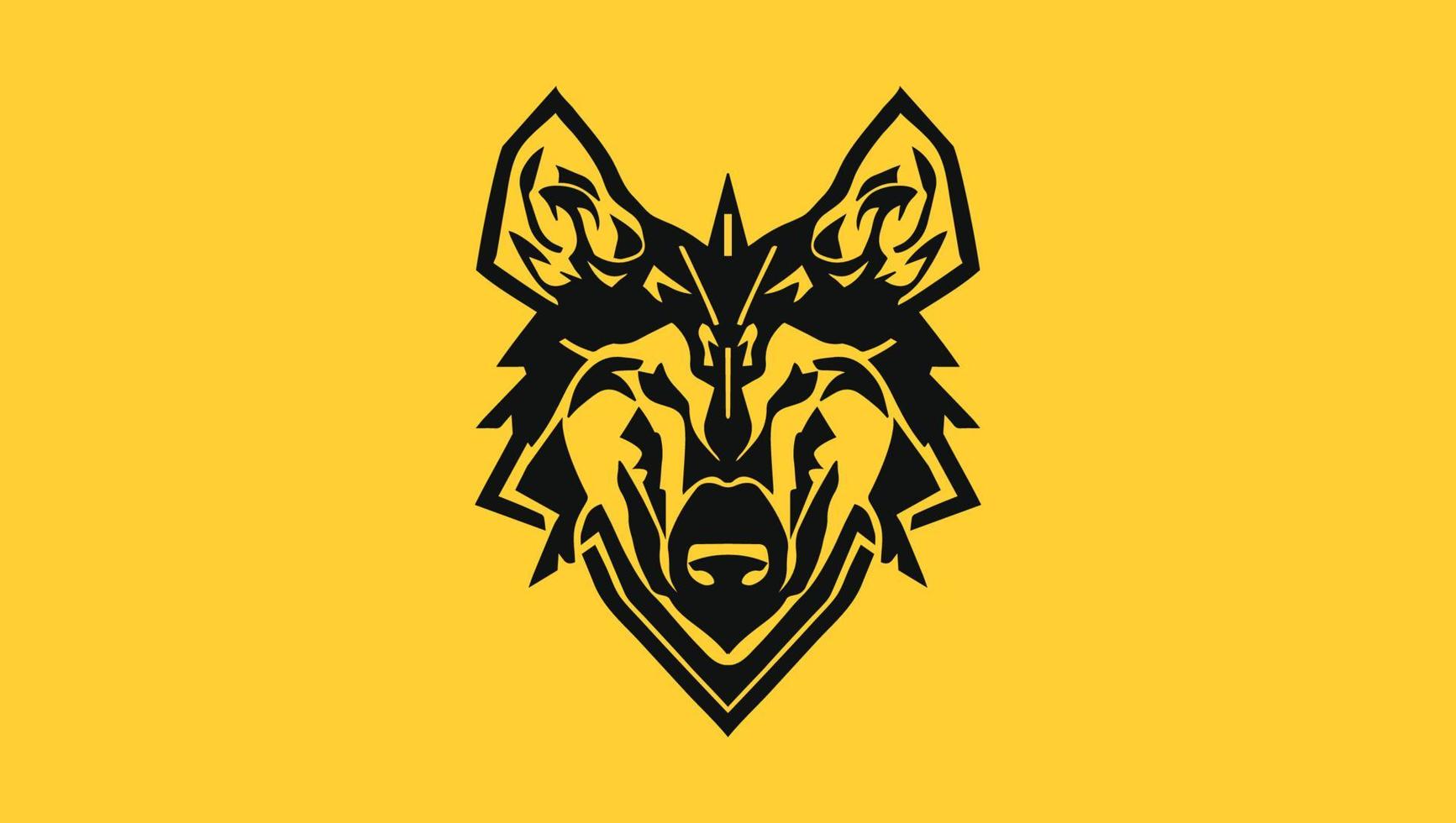 uma cabeça de lobo elegante e minimalista ou design de logotipo de cara de raposa para uma marca profissional vetor
